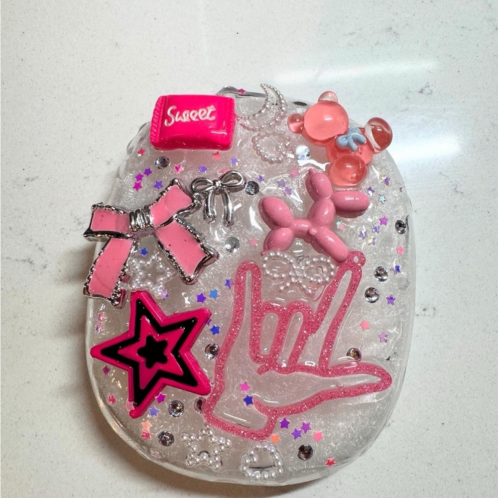 Apple Pink and Silver Glitter Phone Case